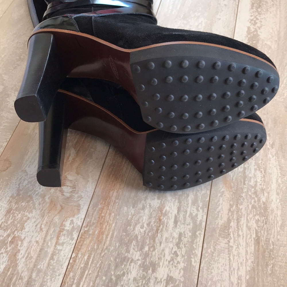 NWT Tod’s Black Suede tall platform boots - Picture 7 of 8